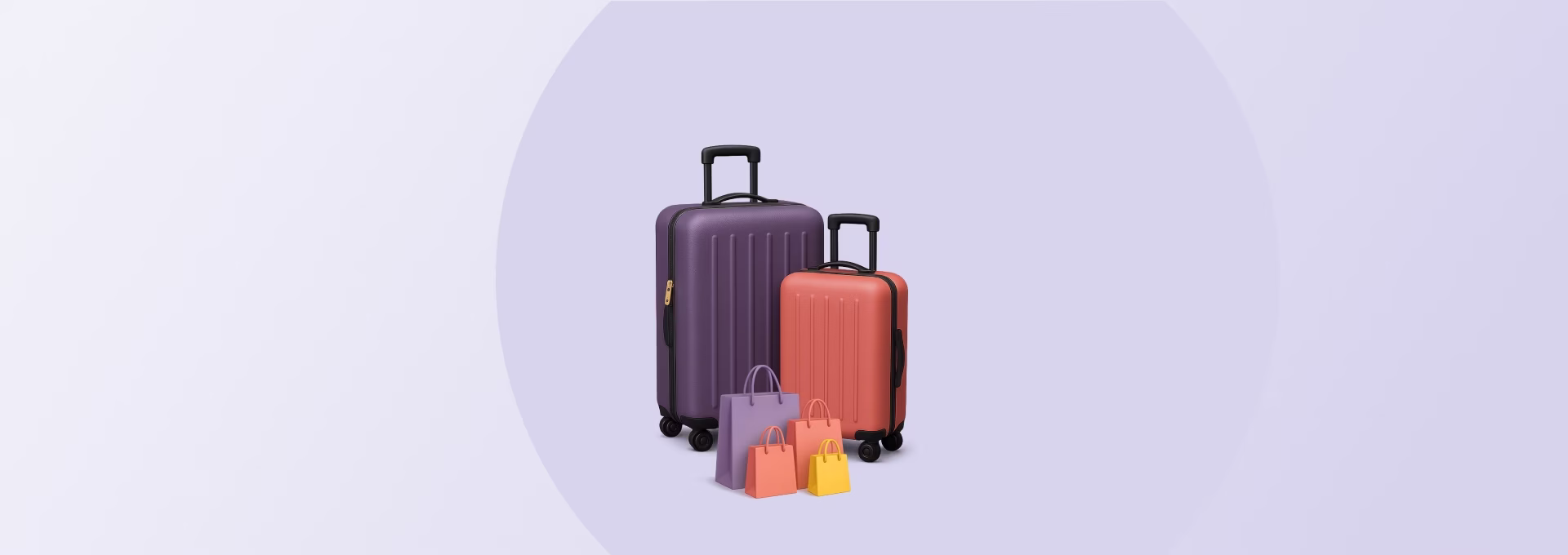 Два чемодана и пакеты с покупками – кредит без поручителя на личные нужды.