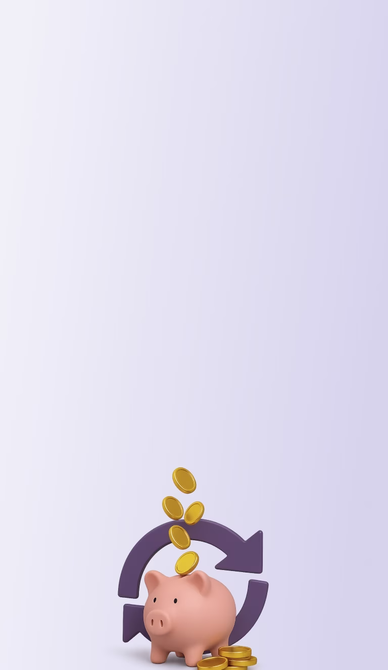 Копилка с монетами и круговая стрелка – символ перекредитования и порядка в финансах.